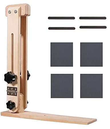 GUILOPOER Buche Leder Pony 45CM Leder nähen Werkzeug verstellbare Leder Werkzeug mit Halteclip Behandlungen, Crafts DIY Nähen Schnürsystem, Nähkloben zum festhalten des Leders beim Ledernähen
