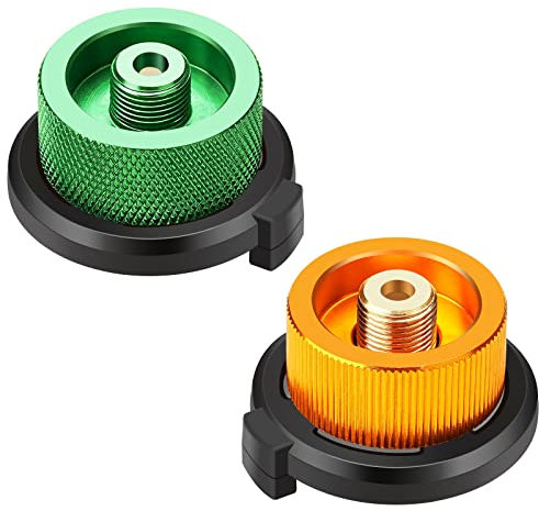 drado Camping Adattatore Gas,Adattatore Di Ricarica Per Fornelli Da Campeggio, Convertitore Per Bombole Di Gas Per BBQ Barbecue Stufa Plug Picnic Elettrodomestici Da Cucina Esterna (Arancione + Verde)
