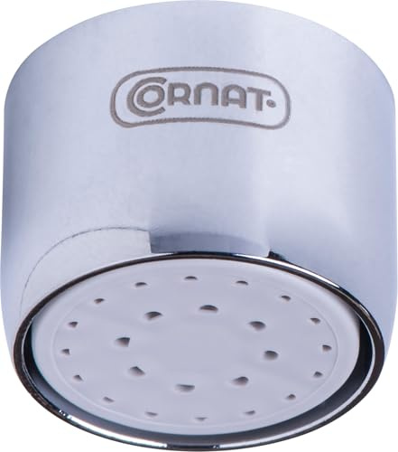 Cornat Strahlregler M22 x 1 IG – silber – Aus Messing | Wasserersparnis von bis zu 80 % – Mit Dichtung – Passend für handelsübliche Armaturen – Luftsprudler – Mischdüse