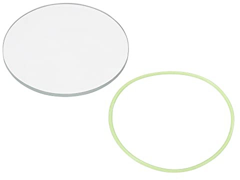 PATIKIL 2 Dia LED Lente, Pulido Borde Linterna Cristal Lente con Silicona Anillo para Luz Fuente Lente Repuesto, Transparente, Verde