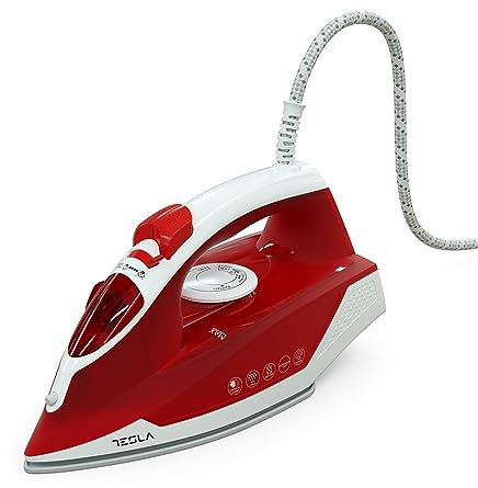 Tesla IR200R Bügeleisen, 2200 W, Tank 300 ml, Antihaft-Keramik-Bügelsohle, auslaufsichere Technologie, Rot