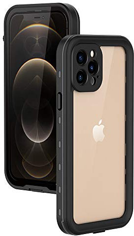 QIWEIQING Kompatibel mit iPhone 12 Pro Max Hülle, IP68 wasserdichte Outdoor Handyhülle, 360 Grad Schutzhülle Staubdicht Sturzfest Stoßfest Bumper Case für iPhone 12 Pro Max.Schwarz FSK