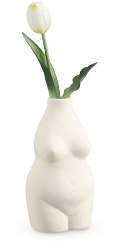 Navaris Deko Vase Frauenkörper modern - Körper Blumenvase - für Fensterbank Sideboard Kommode - Trockenblumen Home Decor - Design Frau in Natur Weiß