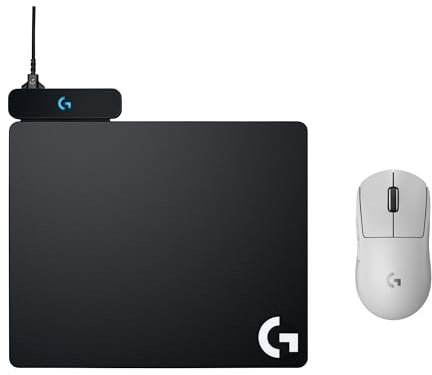 Logitech G PRO X SUPERLIGHT 2 LIGHTSPEED Wireless Gaming Mouse, Lightweight + POWERPLAY Wireless Charging Mouse Pad, Cloth and Hard Gaming Mouse Pad Included, USB-Connection, PC & Mac - White