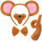 Animal Costume Set Mouse Ears Nose Tail and Bow Tie Animal Dress Costume Kit Accessories for Kids Halloween Party Celebration (Brown)