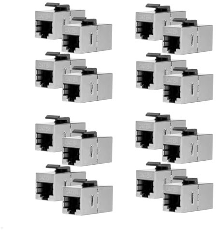 TecLines Keystone Modul Cat6a 2x RJ45 Buchse, TKM016 (16), LAN, Ethernet, Patchkabel Kupllung Verbinder Patchpanel Keystonehalterung Erweiterung