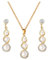 KBRPEY Infinity Schmuckset Halskette Ohrringe Perlen Kristall Anhänger Damen Schmuck Hochzeit Braut Jubiläum Elegant Stilvoll