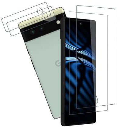 [2+2 Stück] Schutzfolie für Google Pixel 6 Panzerglas Kameraschutz, Gehärtetem Glas Folie für Google Pixel 6 Screen Protector, Ultra-klar, Schutzglas Displayschutz für Google Pixel 6 Panzerglasfolie