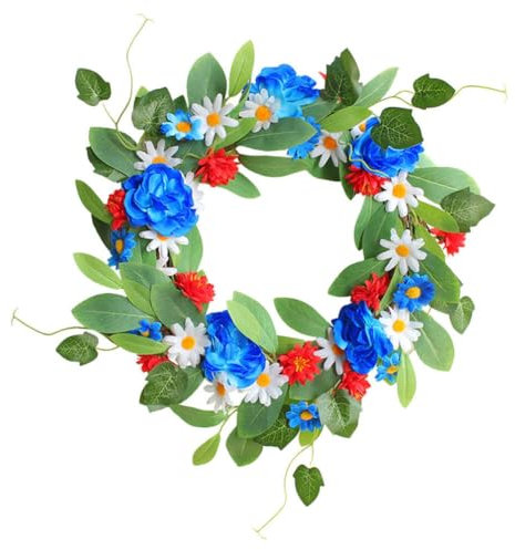 TOVINANNA Künstlicher Blumenkranz Bunten Dekorativer Türkranz Für Fenster Garten Und Für Und Osterdekoration