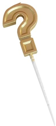 Gold/Silber Fragezeichen Kerze High End Zarte Kuchen Kerze Dekoration Kuchen Plug In Party Kreative Requisiten FFe71 (Gold, One Size)