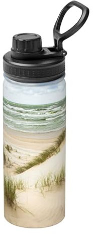 YsoLda Isolierter Wasserkocher, 18oz isolierter Wasserkocher, Edelstahl-Wasserflaschen, isolierter Becher,Grand Waves Gezeiten am Meer