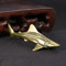 JIAPAILAIYUN Messingfigur, 7,1 x 1,2 cm, handgefertigt, Messing, Hai, Retro, Bronze, Bürodekoration, Basteln, Sammlung, Ornamente