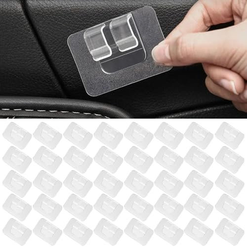 GIONAR 40 Stück Automatten Halter, Auto Fußmatten Befestigungsaufkleber, Spurlose KFZ-Teppich-Clips, Mehrzweck Auto-Fußmatten Befestigungsschnallen, Ideal für Automatten und Autoteppiche