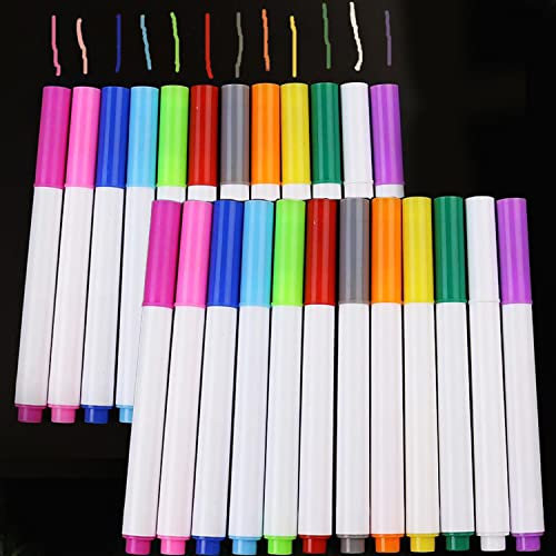 weigav 24 Liquido Pennarelli Colorate di Disegni Graffiti, 12 Colori Pittura a Gesso, Utilizzati per Portatile da Disegno per Bambini, Scrivere lavagna