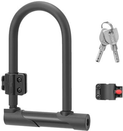 Biike U Lock – Antivol en U | Antivol en U | Antivol pour vélo | Serrure à combinaison en U avec support | Verrou de protection antivol sécurisé pratique pour motos, clôtures