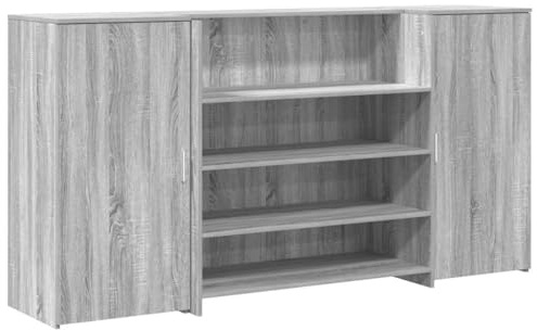 vidaXL Banco Reception Grigio Sonoma 200x50x103,5 cm Legno Multistrato, bancone Reception, bancone Reception Salone, bancone Reception Bar, Front Desk
