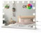 ledscom.de LED Schminkspiegel mit Beleuchtung, HOLLYWOOD Spiegel, 58x45cm, USB, 3 Lichtfarben, dimmbar, RA 95, weiß, 15 LEDs