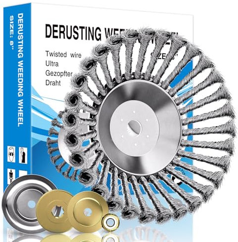 Profi Unkrautbürste Freischneider, Universelle Wildkrautbürste für Motorsensen 25,4mm Bohrung, Drahtbürste Freischneider, Unkrautbürste Für Motorsense Mit Unkrautbürste, Robust und Langlebig (8 Zoll)