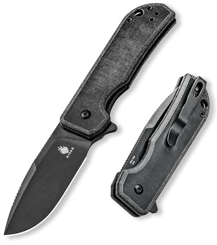 Kizer Nice Guy Taschen-Klappmesser, 7,2 cm Nitro V Klinge, Leichtes, Scharfes Camping- und Wandermesser, Komfort Micarta Griff, Liner Lock Flipper Messer V3011A3
