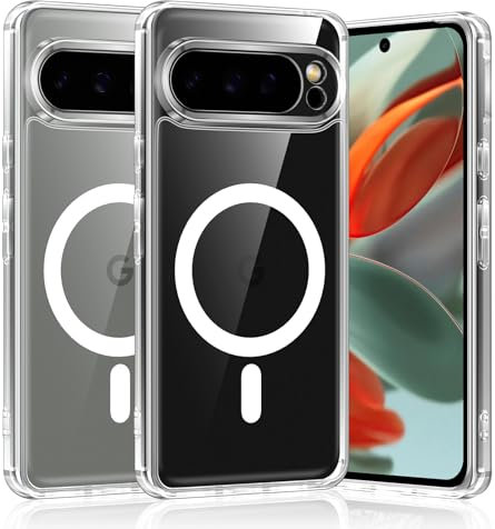 Coiwxmoi Hülle für Google Pixel 9/9 pro 5G 6,3,Magnetisch Transparent Handyhülle Kompatibel mit MagSafe Kabellosem Laden,PC Rückseite +Dünn TPU Silikon Bumper Stoßfest Schutzhülle für Pixel 9 pro/9
