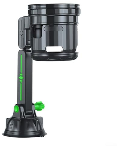 Vilgftyiet 2 in 1 Auto Becherhalter Einstellbar Groß Saugnapf Faltbar Getränkehalter 360° Drehung Anti-Shake Technologie Kompatibel mit Autos LKW Vans Boote ABS Material Schwarz