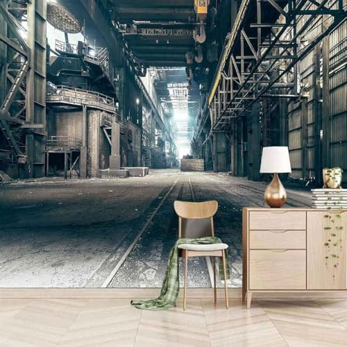 XLMING Retro Cubic Industrial Style Fabrik Kreativ Tapete 3D Tapeten Büro Esszimmer Sofa Flur Schlafzimmer Wohnzimmer TV Dekorative Wand-430cm×300cm