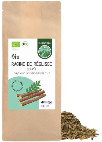 Alpi Nature Infusión Regaliz Orgánica 400g, bio Raíz de Regaliz Seca y Cortada para Preparar Té