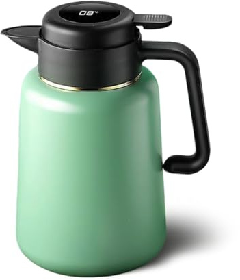 BORDEAG Thermoskanne, 1,8L Isolierkanne Kaffeekanne Thermo mit Temperaturanzeige, Teekanne Thermo mit Siebeinsatz, Thermoskannen für Kaffee, Tee und Milch