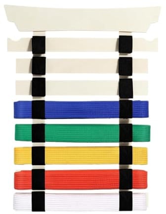 Yaztauho Karate Gürtelhalterung Montagefreie Sportgeräte-Aufbewahrung | Karate-Gürtel-Aufhänger-Display mit Bügel und Stickern Für Frauen, Anfänger, Profis, Erwachsene, Kinder,