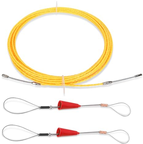 Aide au Tirage de Câbles, 10m avec Ressort Guide - Spirale de Tirage pour Gaines et Conduits