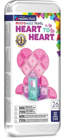 Magna-Tiles microMAGS 26-teiliges Herz zu Herz Reiseset, Die Original Magnetbaumarke