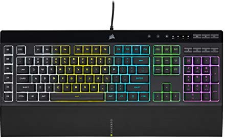 Corsair K55 RGB PRO Wired Gaming Keyboard Membrane – IP42 Anti-Dust and Overflow – 6 Macro Keys with Elgato Integration – Compatible with iCUE – QWERTY NA – PC, Mac, Xbox – Black