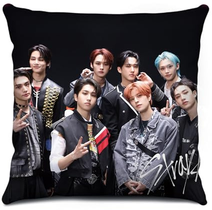 Roffatide KPOP Stray Kids Zierkissen für Stay 45 * 45 cm quadratisches Kissen für Sofa Schlafzimmer Auto Geschenk für Fans Stil D
