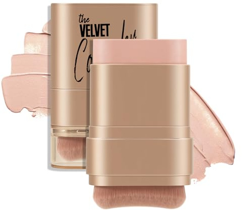 Boobeen Concealer Foundation Stick, 2-in-1-Concealer-Stick mit Pinsel an beiden Enden, langanhaltende, vollständige Abdeckung für Augenringe und Hautunreinheiten, Konturstifte für das Gesicht