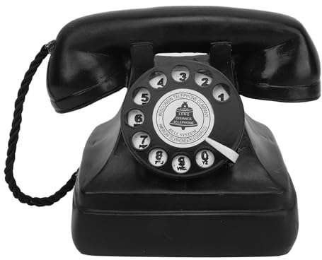 Modello di Telefono retrò, Decorazione per Telefono rotativo Vintage, Pulsante in Resina, Delicata Statua di Telefono Fisso Vintage, Regalo per la casa