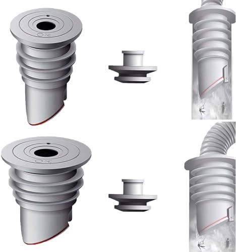2Pcs Washing Machine Hose, SVOCK 35-40mm Sink Drainer Plug, 45-50mm Washing Machine Waste Pipe Seal, Silicone Drain Hose Seal Plug With Built-In Valve, Waste Pipe Connector Laundry Machines