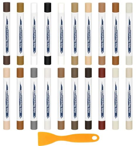 20 Farben Laminat Reparaturset, Parkett Möbelreparatur Wachsmalstifte | 20 Farben Laminat Reparaturset, Parkett Möbelreparatur Wachsmalstifte
