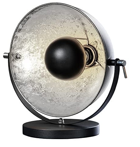 invicta INTERIOR riess-ambiente Moderne Tischlampe STUDIO 40 cm schwarz silber E27 Lampe mit Blattsilber Optik Tischleuchte Wohnzimmerlampe