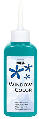 KREUL 42742 - Window Color türkis 80 ml, Fenstermalfarbe auf Wasserbasis, mit strukturierter Oberfläche, für Glas, Spiegel, Fliesen und andere glatte Flächen