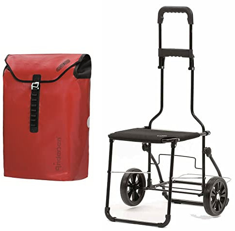Andersen Komfort Shopper Ortlieb wasserdicht ausklappbarer Stuhl Einkaufstrolley (Rot)