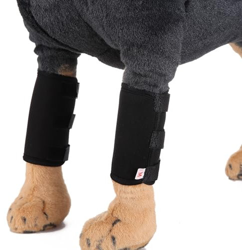 Nikou Dog Front Leg Joint Brace Hock Wrap Sleeve, 1 Pair of Dog Front Legs Brace Knees Protector Support Brace Pet Surgical Injury Bandage Wrap (Size : S: 2.6in*4.7in)