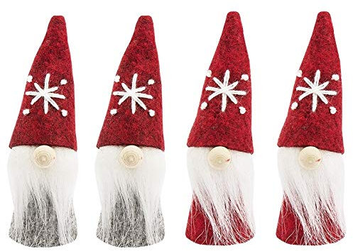 Ideen mit Herz Niedliche Winter-Püppchen | Weihnachtswichtel | Weihnachts-Deko | aus Holz, Filz und Strick | Winter-Kinder (Wichtel Heinz | 7,8cm hoch | 4 Stück)