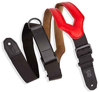 Levy's Leathers Right Height Series Ledergurt für Gitarre | Breite 7,6 cm | Rot | (MRHSS-RED)