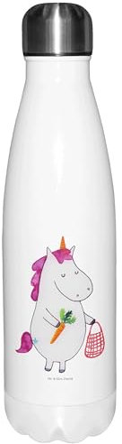 Mr. & Mrs. Panda Trinkflasche Einhorn Vegan - Geschenk, Rohkost, Gesund Leben, Veganismus, thermobehälter, Thermoflasche, edelstahl wasserflasche, Veganer, essen, trinkflaschen
