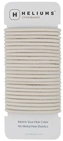 Cyndibands Hair Bands - Off-White - 4mm x 4.5cm Elastic Hair Bobbles - Non-Snag Fabric Hair Ties – Match Your Hair Color Ponytail Holders - 24-Pack
