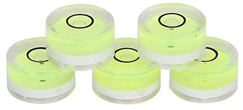 Round Bubble Levels, 5PCS Mini Circular Bullseye Level Inclinometers, Circular Bubble Spirit Level for Tripod, Phonograph, Turntable, 15x8mm
