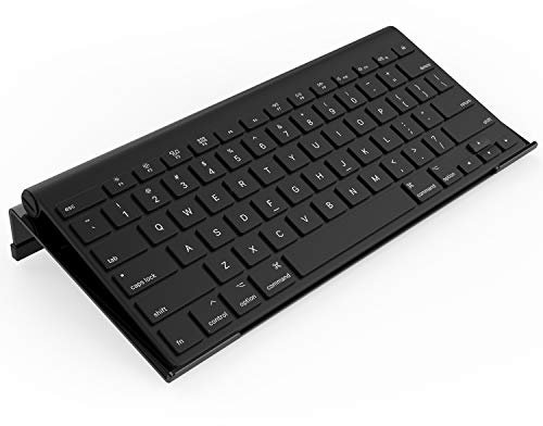 KOTEMON Mini Computer Keyboard Stand-11.8'' x 5.1''-Small Computer Keyboard Tray Acrylic Keyboard Holder for 78 Keys Universal Compact Keyboard, with Black Silicone Strip, Black