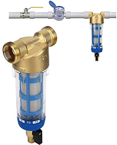 40 Mikron Spin Down Sediment, 3/4' Wasserfilter Sediment,Wiederverwendbarer Spin-Down-Sedimentwasserfilter G1 MNPT + G3 / 4 FNPT Zubehör für Vorfilter-Wasserreiniger