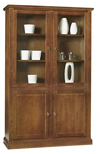 Vitrine, Arte Povera, Massivholz und MDF, 2 Türen aus Holz mit niedriger Oberfläche, Maße: 120 x 41 x 187 cm.