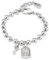 UNO de 50 Pulsera De Aleación De Metales Bañados En Plata De Ley. Charms De Candado Y Llave, Cierre Mosquetón